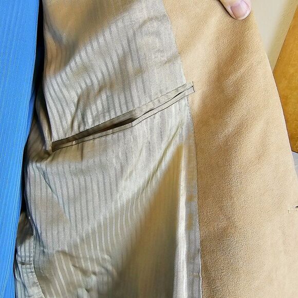 Vintage Alfred Big & Tall Southwestern Tan Suede Blazer Size 42* - Picture 8 of 9